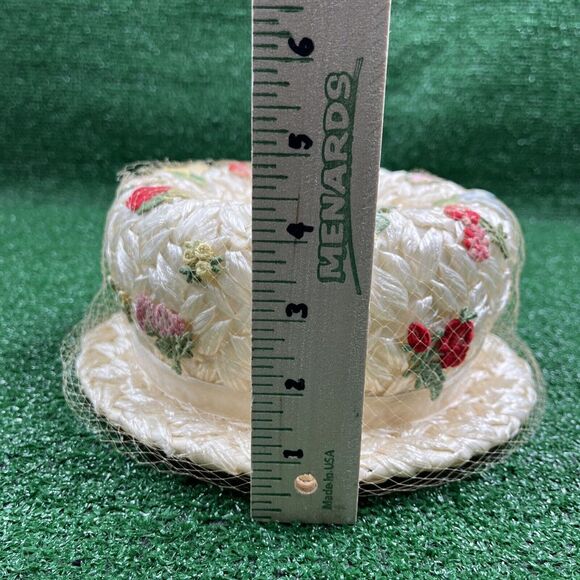 Womens Fancy Dress Derby Church‎ Ivory Floral Hat With Netting My Hats A Michele - Picture 10 of 10